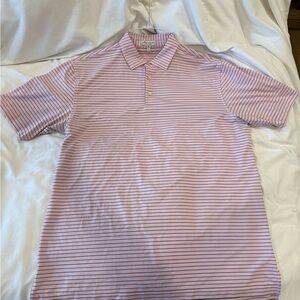 Peter Millar Pink Polo Shirt Classic Stripes